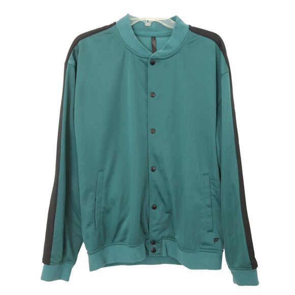 FABLETICS Men's The Lockdown Track Jacket M Tricot Woven Fabric Bomber Green B26 - Picture 2 of 6